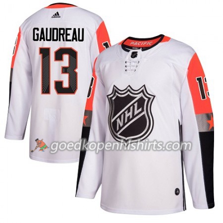 Calgary Flames Johnny Gaudreau 13 2018 NHL All-Star Pacific Division Adidas Wit Authentic Shirt - Mannen